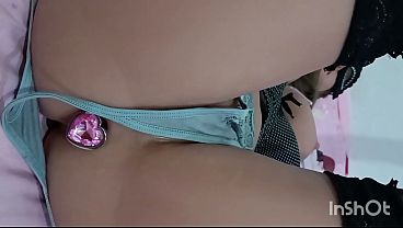 Asian stepdaughter takes anal sex with a plug and enjoys rough sex until she cums (Over 18)